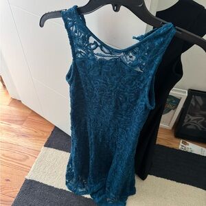 Chic Teal Lace Kids Dress